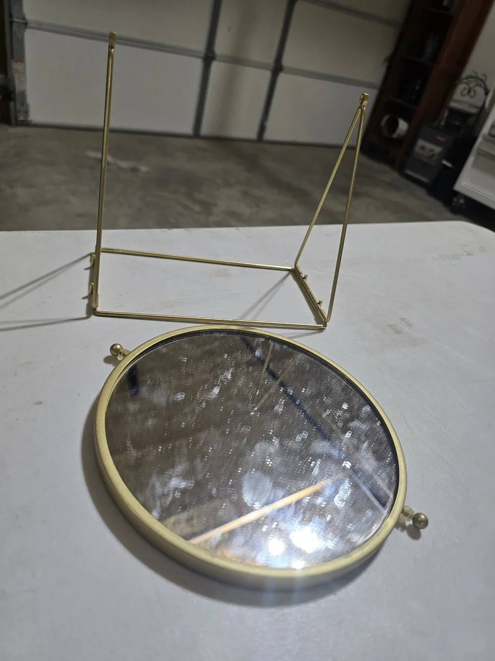 Gold Oval Freestanding Vanity Mirror